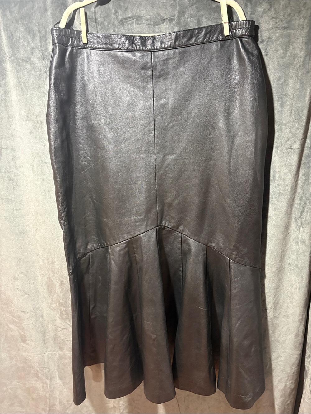 Vintage Black Leather Mermaid Skirt - Donna Lepure